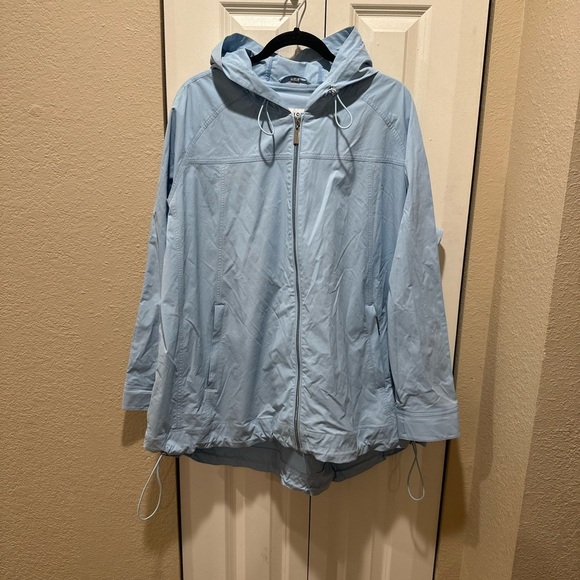 NWOT Nikki Jones Quinn Rain Jacket in Sky Blue , size Large - Picture 10 of 14